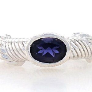 Judith Ripka Sterling & Iolite Cable Stack Ring (sz 7)
